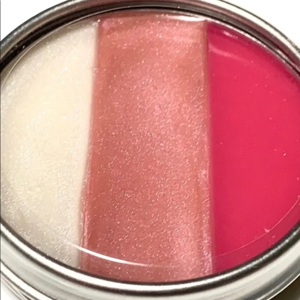 Mary Kate Ashley LIP GLOSS TRIO Rose Petal Pink Cream 3 Colors Tin Compact NEW